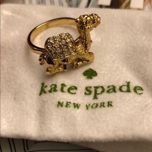 Kate Spade gold pavé camel ring, size 7